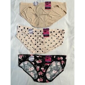 NEW Maidenform Bikini Barely There Invisible Look Panties 3 Pair DMBTBK 2XLarge